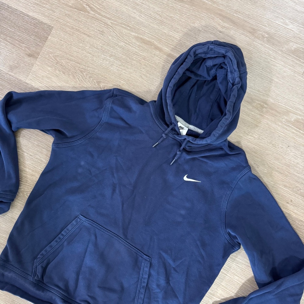 Nike Hoodie Mens Size Large Blue Club Fleece Pullover Swoosh 611457-410